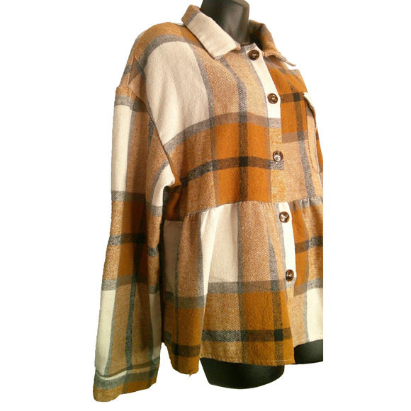 Shein Plaid Shirt Jacket – Cozy Fall Layer, Size Large - Picture 3 of 8
